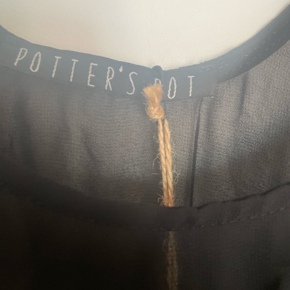 NWT Grunge Potters Pot Whimsigoth  Grunge Sheer Studded Maxi Dress M - Picture 5 of 11